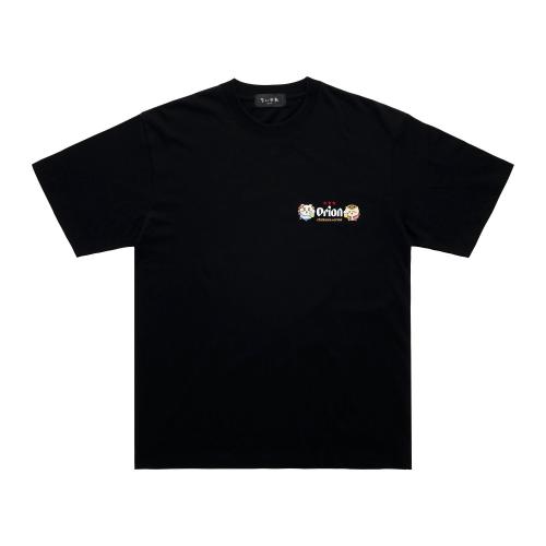 「ちいかわ」×「オリオンビール」Tシャツ ブラック カンパ〜イ 正面