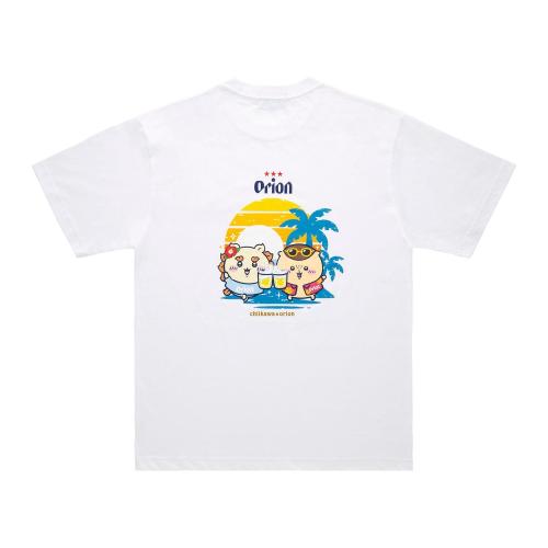 「ちいかわ」×「オリオンビール」Tシャツ ホワイト カンパ〜イ 背面
