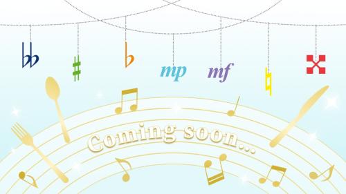 ココス公式Xが投稿した7色の音楽記号が並ぶティザー画像