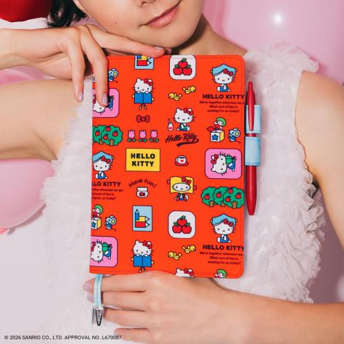 ハローキティ ほぼ日手帳2027 カズンサイズA5手帳カバー「HELLO KITTY／手帳となかよし」