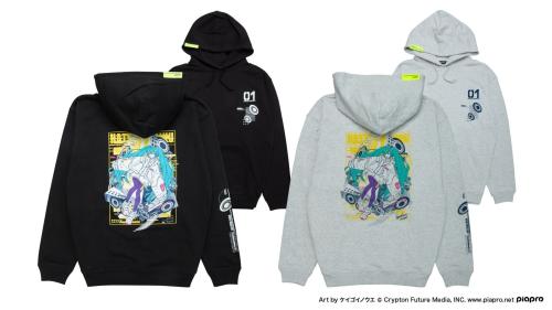 初音ミク パーカー Art by ケイゴイノウエ（ブラック/アッシュ、M/L/XL）各税込13,200円