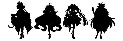 『映画名探偵プリキュア！不思議な庭と2人の秘密』×かっぱ寿司 描き下ろしイラストのシルエット