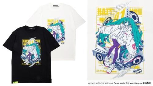 初音ミク Tシャツ Art by ケイゴイノウエ（ブラック/ホワイト、M/L/XL）各税込6,600円