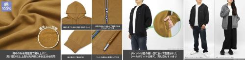 『夏目友人帳』『ニャンコ先生・用心棒 ジップパーカー』の生地や仕様の紹介