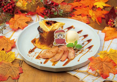 『ケロロ軍曹☆』コラボカフェの『クレームブリュレフレンチトースト〜焼きりんご添え〜ですぅ』