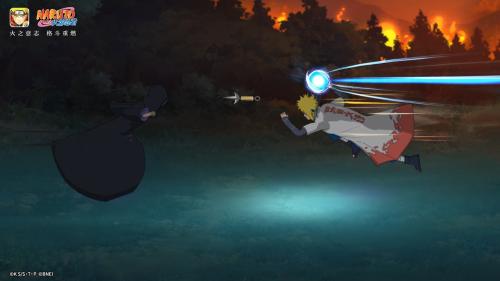 『火影忍者 MOBILE』でアニメさながらの忍術やスピード感あふれるバトルが描かれた場面