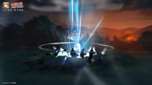 『火影忍者 MOBILE』で歴代シリーズの忍が集まって戦う場面