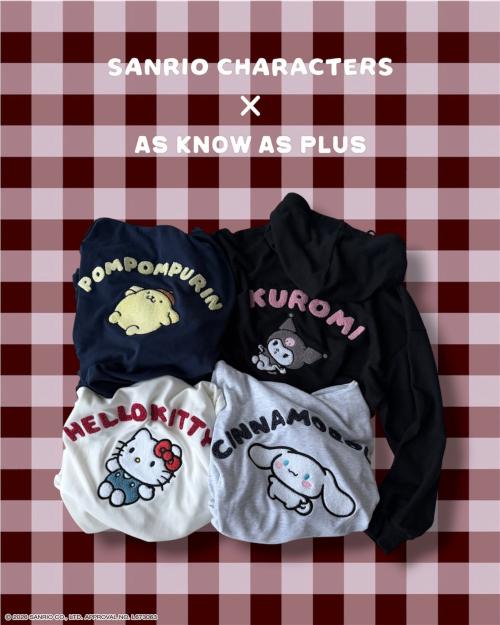 『サンリオキャラクターズ』×AS KNOW AS plus Wzipスウェットパーカー ふわふわサガラ刺繍のサンリオキャラクターズ
