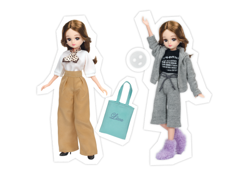 展覧会オリジナルリカちゃんとON・OFFコーデのイメージ
