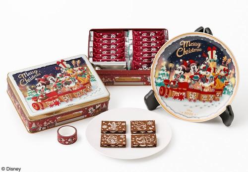 ホワイトチョコレートサンド13枚入りの缶とイヤープレート
