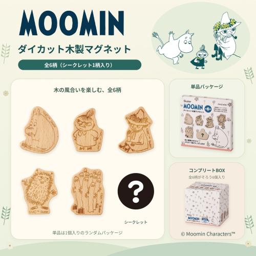 ムーミンのダイカット木製マグネット全6柄と単品・BOXの紹介