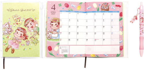 2027年ペコちゃんスケジュール手帳＆アクリルチャーム付きボールペン