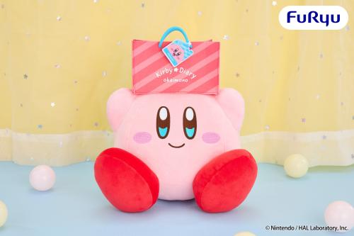 ショッパーを頭に乗せたカービィのBIGぬいぐるみ