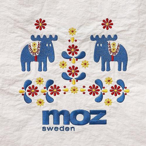 moz×unify ホワイトの花とエルク刺繍