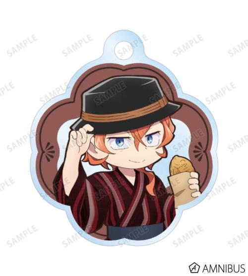 文豪ストレイドッグス わん!2 描き下ろし 中原中也 浴衣で食べ歩きver. 2連ワイヤーアクリルキーホルダー 商品画像02