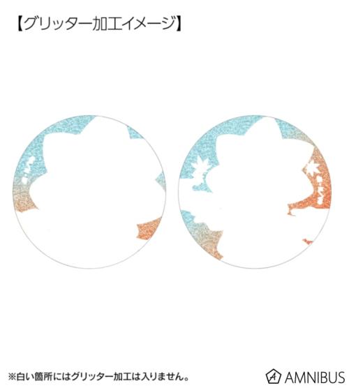 描き下ろし AKIBIYORIの段 in HANA・BIYORI ver. トレーディンググリッター缶バッジ ver.B グリッター加工位置のイメージ