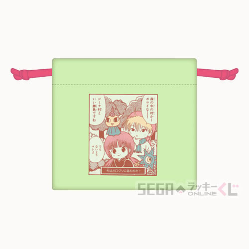 D賞-2 ミニ巾着 デザインB 全長約11cm（表面）