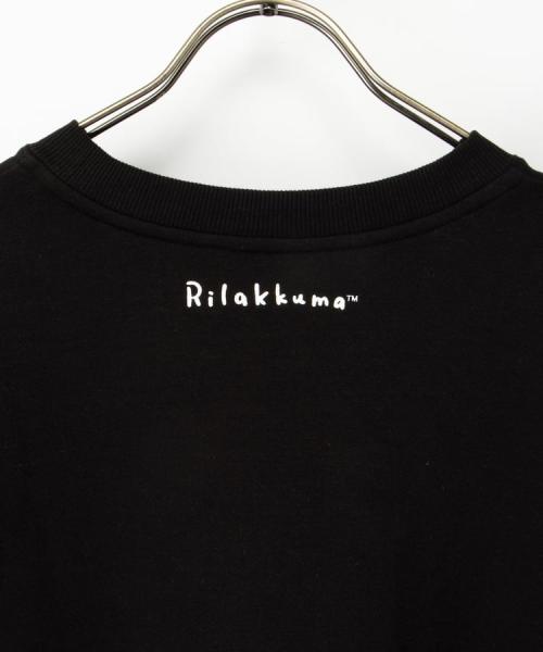 リラックマ/ゆるトップス:ブラックの背面ロゴ拡大