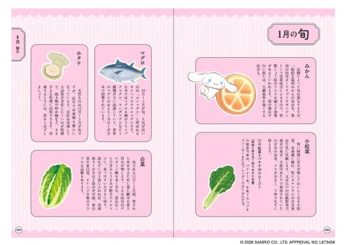 1月の旬の食材を紹介する中面