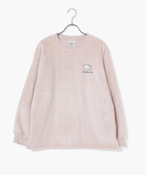 リラックマ/ルームウェア(上下セット):ピンクのトップス単品