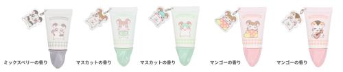 とっとこハム太郎 アクリルチャーム付きホイップハンドクリームのラインアップ