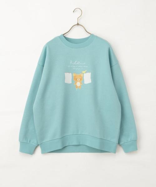 リラックマ/ゆるトップス:ターコイズの平置き正面