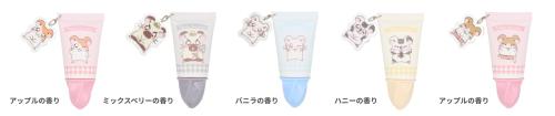 とっとこハム太郎 アクリルチャーム付きホイップハンドクリームのラインアップ