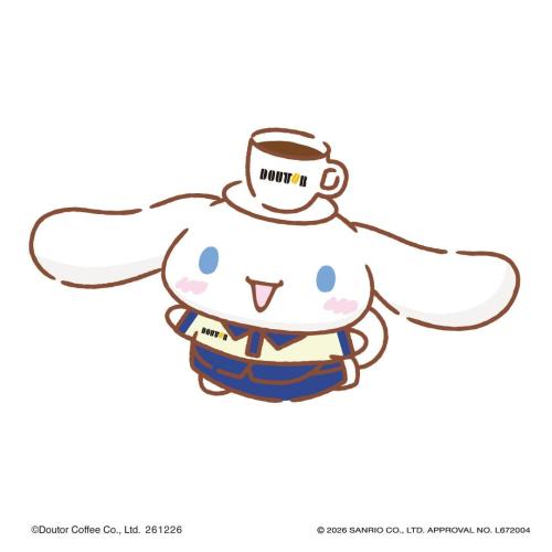 ドトールのユニフォームを着たシナモロールのイラスト