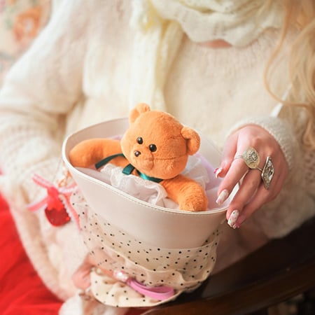 推し束バッグにぬいぐるみを入れた使用例