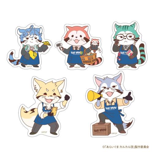 店員姿の5人のステッカー