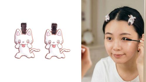 ノンタンの前髪クリップ2個と使用例