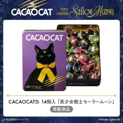 木野聡子さんの黒猫ビジュアルを使ったCACAOCAT缶14個入