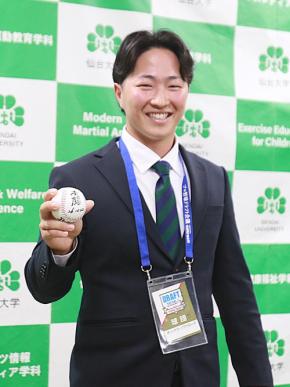 【オリックス】育成ドラ2仙台大・井尻琉斗に指名あいさつ「少しでも早く支配下にあがりたい」