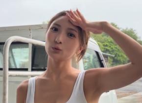 軽トラ女子グラドル、96センチがチラリ銀キャミソール上目遣いショット「可愛いすぎます」