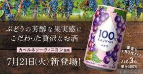 【カベルネソーヴィニヨン使用！】プレミアムな限定品「100％カジューハイ　ぶどう」新発売