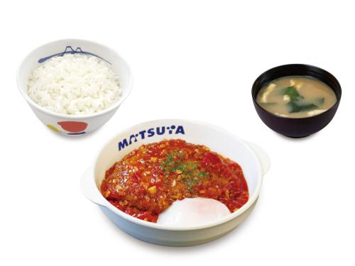 たっぷりソースのうまトマハンバーグライスセット