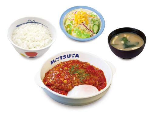 たっぷりソースのうまトマハンバーグ定食