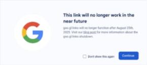 Google、goo.glリンク廃止方針を一部撤回　アクティブなリンクは継続