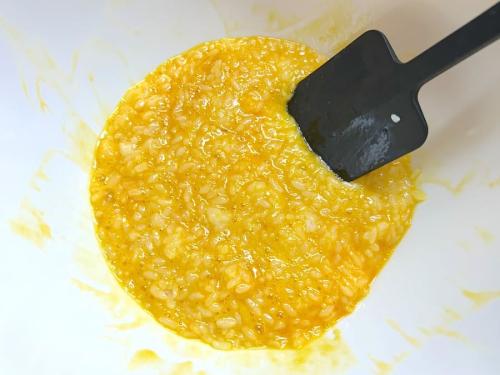 卵かけご飯の状態に