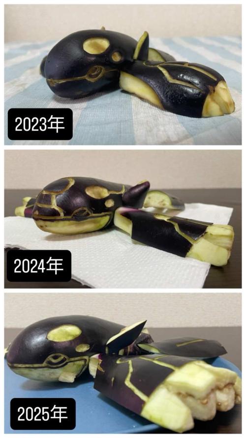 精霊馬作りは2023年から開始し、以来3年連続でカイオーガを制作