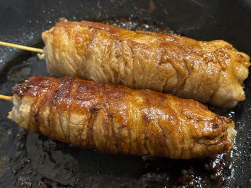 味ぽんを加えて煮絡める