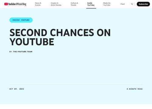 YouTube、永久停止クリエイターに「再出発の機会」 新チャンネル申請を可能にする試験導入を発表