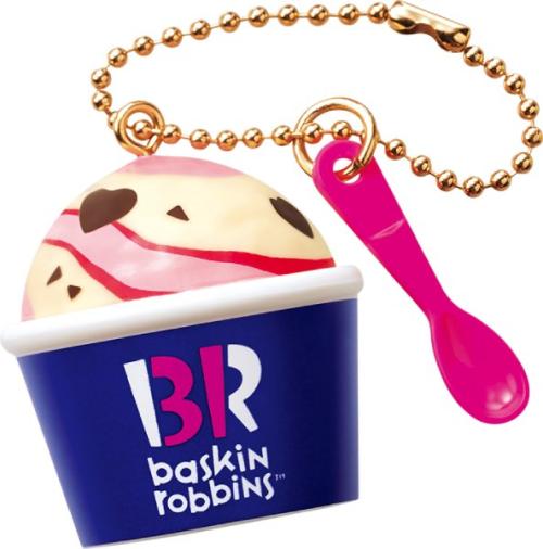 「ラブポーションサーティワン」がカップに入ったデザインの「カップ型キーホルダー」