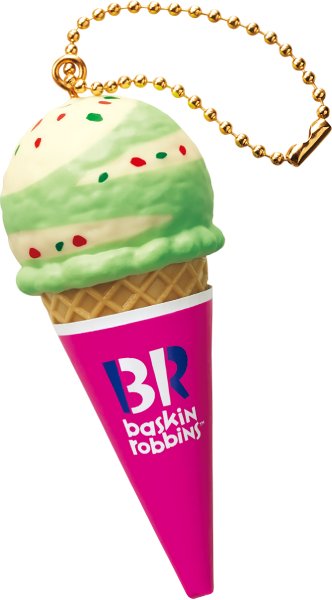 「ポッピングシャワー」デザインの「コーン型キーホルダー」