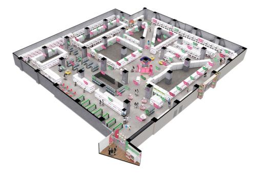 約2400平方メートルの広さを誇る同社最大級の店舗
