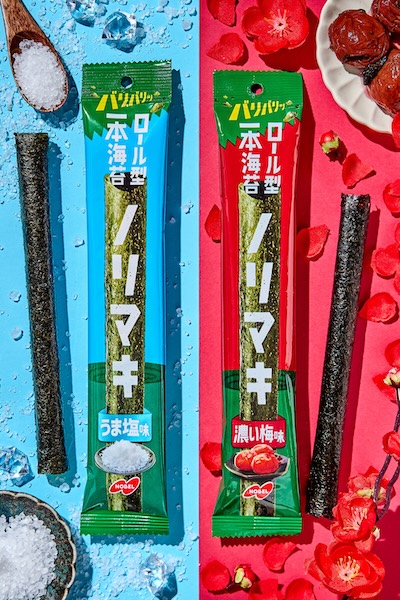 ロール状の海苔を“お菓子”として食べる！新感覚菓子「ノリマキ」が3月16日に発売