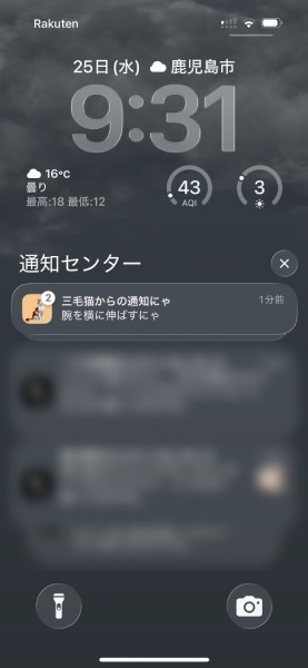 時間になると猫が通知
