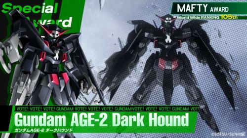 第105位の「ガンダムAGE-2 ダークハウンド」には「マフティー賞」