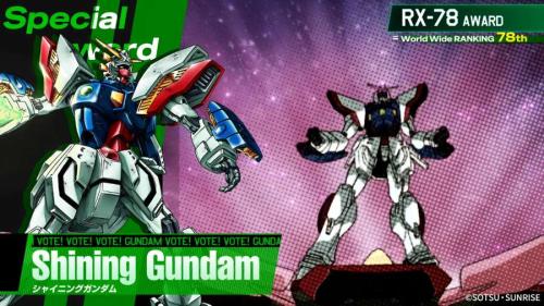 RX-78-2ガンダムにちなんだ第78位の「シャイニングガンダム」