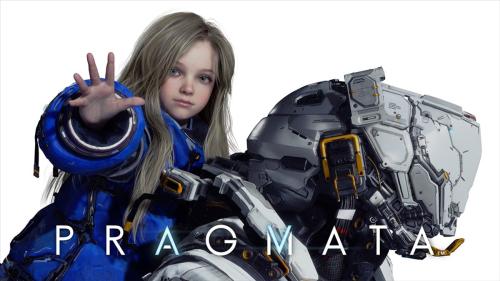 宇宙服姿の男性ヒュー・ウィリアムズと、アンドロイドの少女ディアナ